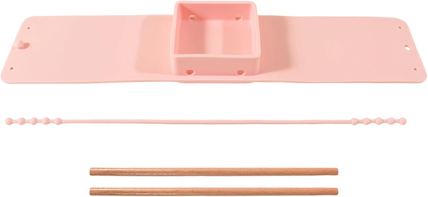 Avian Feeding Bowl - Silicone Seed Container Station, Natural Wood Sta