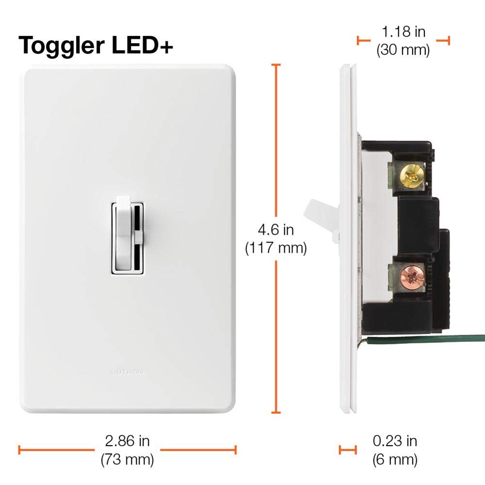 Lutron Ariadni/Toggler LED+ Dimmer Light Switch for Dimmable LED, Halo