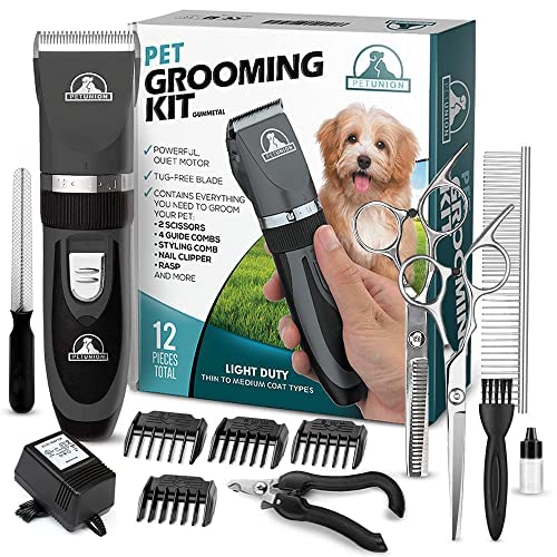 Pet Union Professional Dog Grooming Kit - Cordless Low Noise Dog Clipp