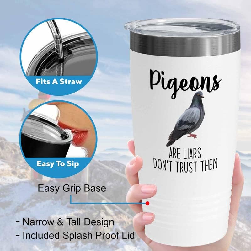 Bird Lover White Edition Viking Tumbler 20oz - Don't Trust pgeon - Hum