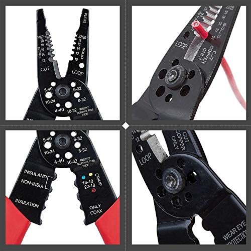WGGE WG-015 Professional 8-inch Wire Stripper/Crimping Tool, Cable Cut