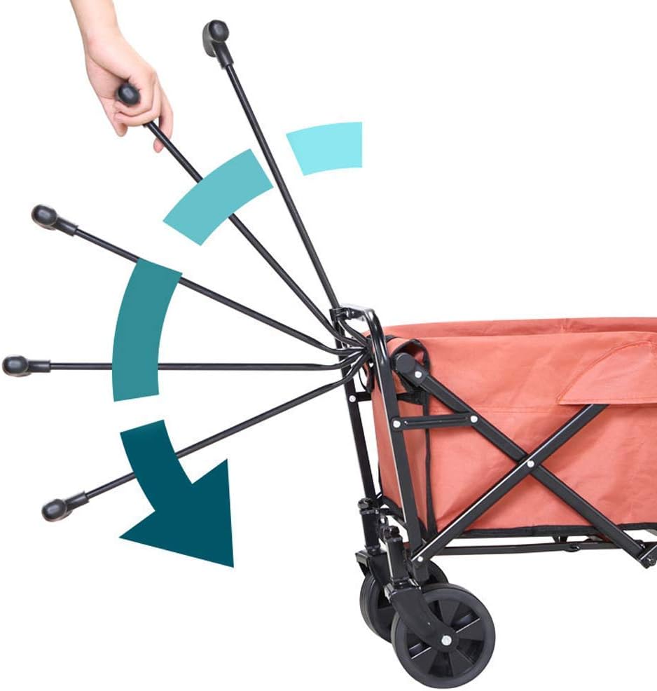 Folding Cargo Wagon,Compact Outdoor Garden Trolley Camping Cartcollapsible Folding Utility Wagon, Support Up to 80kg