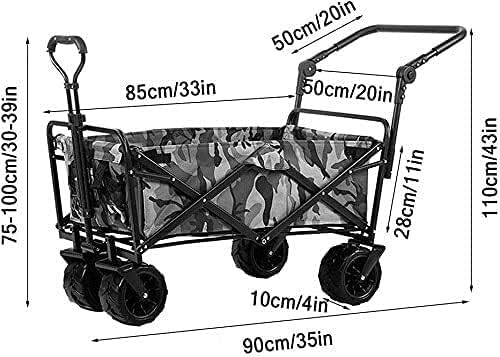 Portable Camping Cart,Outdoor Folding Utility Wagon Wagon with Univers