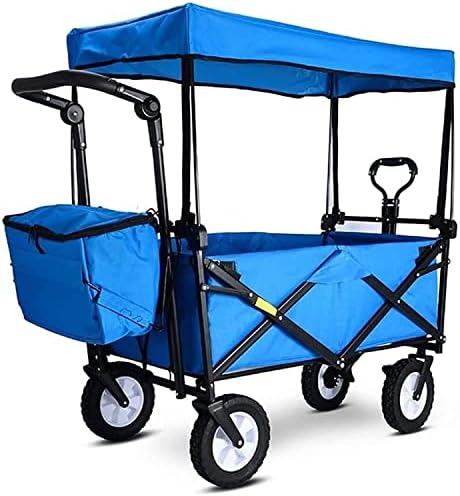 Portable Camping Cart,Outdoor Folding Utility Wagon Outdoor Shopping cart with Removable top Portable Garden Stroller with Storage Basket Foldable Beach Stroller Load-Bearing 80