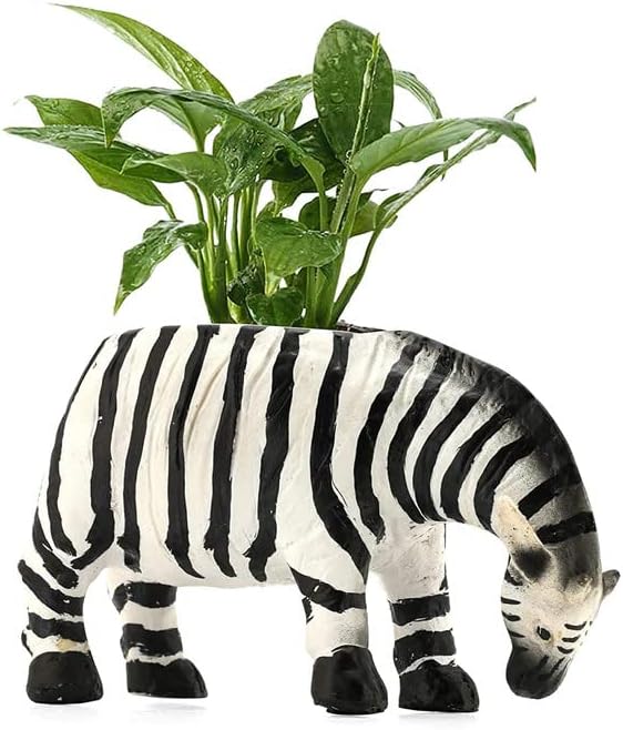 Western Eiderdown Presents Marble Polyresin Plant Pot/Vase (Small, Bla