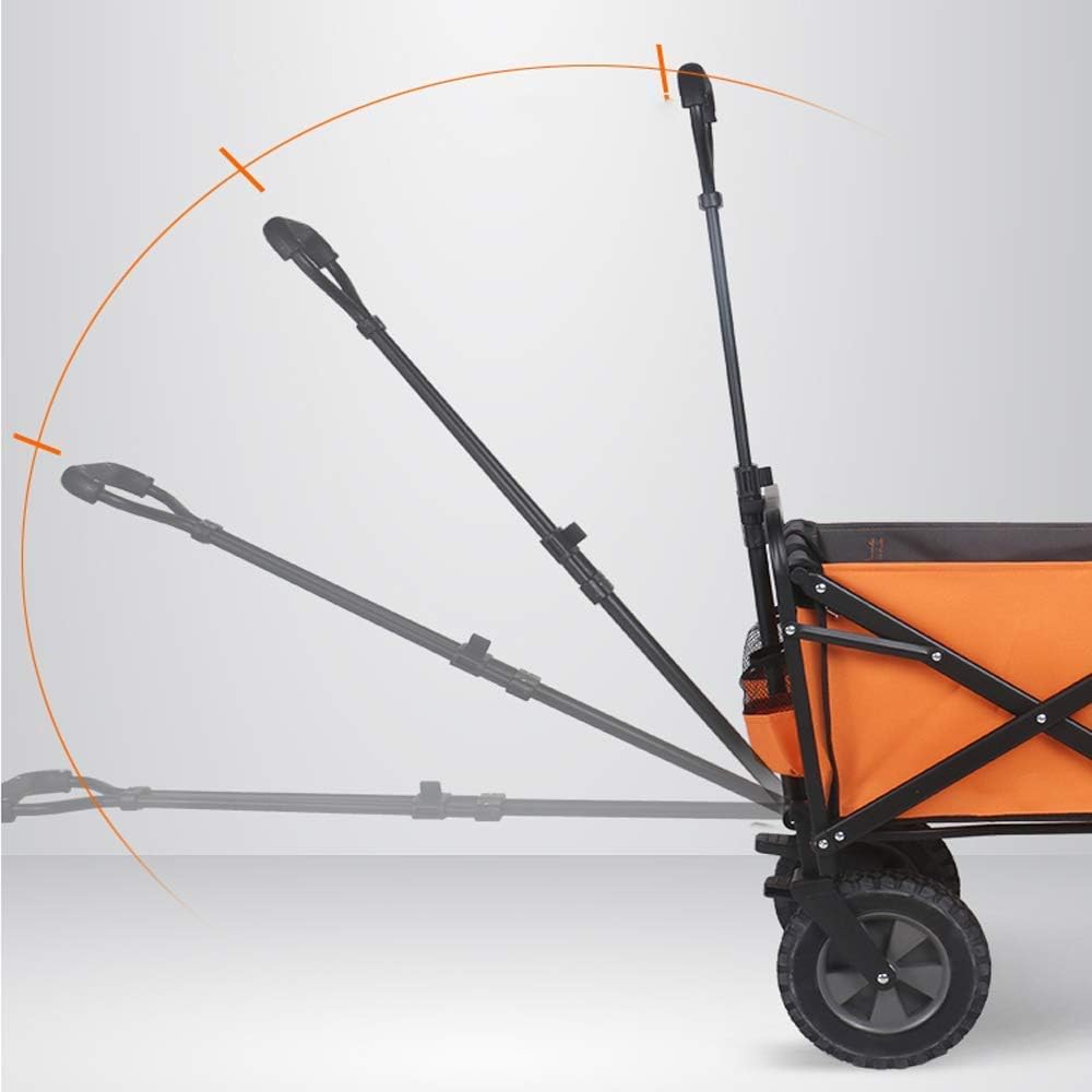Shopping Folding Trolley,Folding Wagon Trolley Camping Cart with Brake Standing,Collapsible Portable Rolling Buggies Portable Pull Cargo Trailer