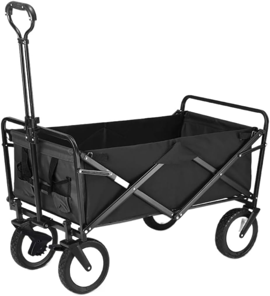 Portable Camping Cart,Portable Folding Beach Camping Wagon with Steel 