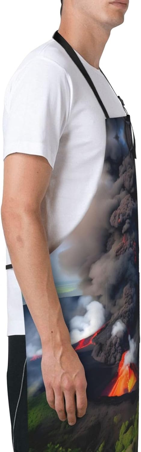 Kilauea Volcano Bloom Print Laundry apron 28x33 In Waterproof Kitchen 