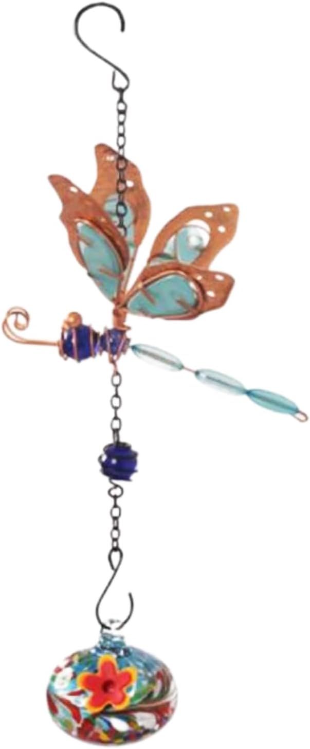Genérico Hummingbird Feeder – Glass with Wind Chime for Birds, Hummingbirds with Wind Chimes, for Gardens, Parties, Patios Balconies