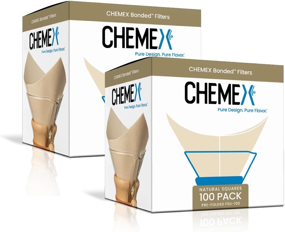Chemex Bonded Filter - Natural Square - 100 Count (Pack of 2) - Exclus