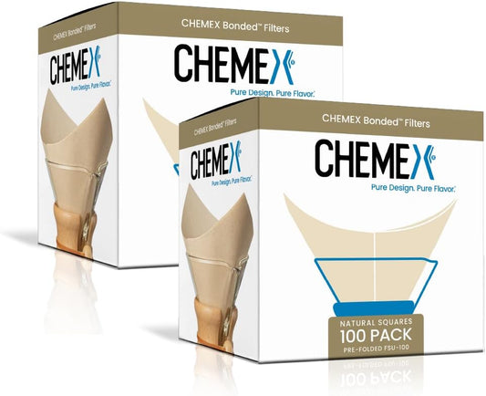 Chemex Bonded Filter - Natural Square - 100 Count (Pack of 2) - Exclus