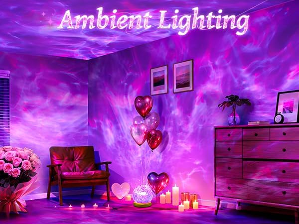 Mood Lighting Crystal Ball,18 Colors Northern Lights Projector & Aurora Light Projector for Bedroom, Dimmable Projector Night Light,Remote Ambient Lighting,Cute Room Decor for Teen Girls Birthday Gift