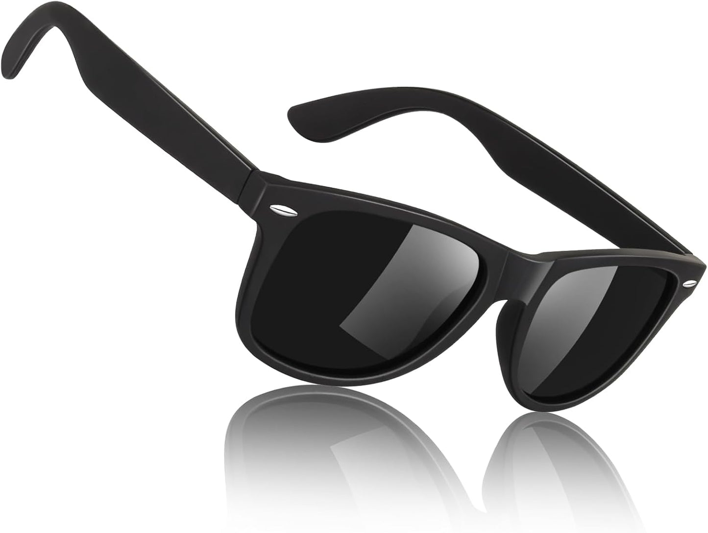 Sunier Polarized Sunglasses for Men and Women, Retro Square Matte Fini