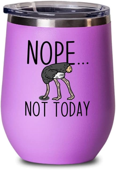 Bird Lover Pink Edition Wine Tumbler 12oz - Nope not Today - Hummingbi