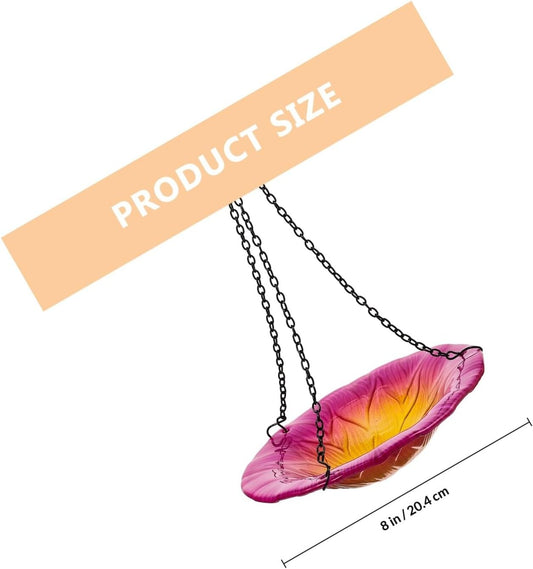 Milisten Hanging Flower-Shaped Bird Feeder and Bath for Outdoors, 8-in