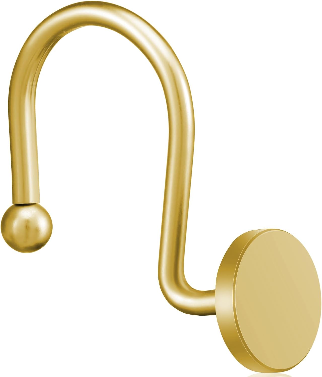 CHICTIE Gold Shower Curtain Hooks, Rustproof Shower Curtain Rings for Bathroom, Metal Shower Hooks for Shower Curtain Rod, Modern Decorative Shower Curtain Hangers Set of 12, Round Heavy Duty Design