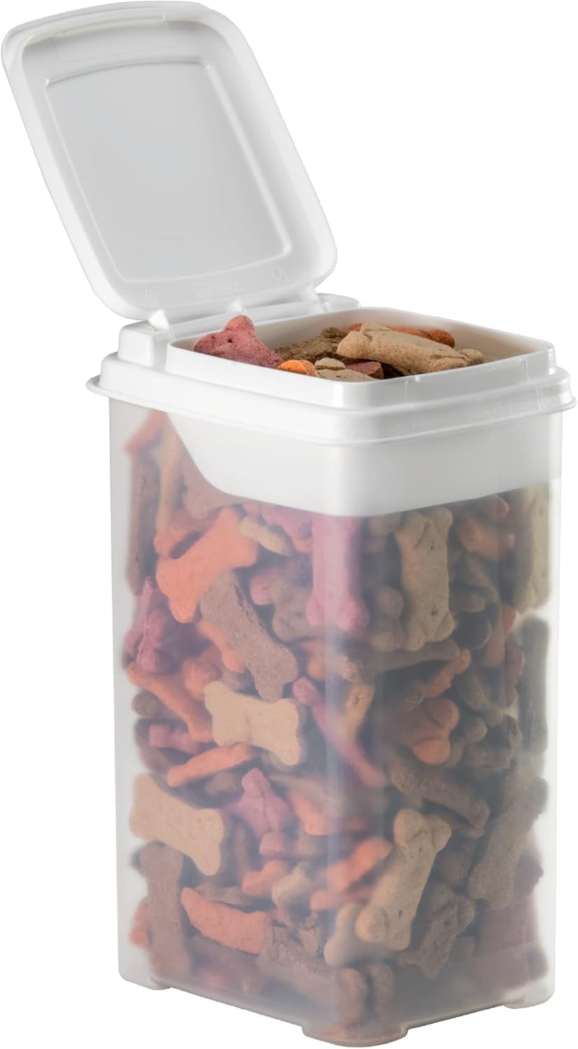 Buddeez Pet Treat Container for Dogs and Cats - 3.5 Quart Flip Top Sto