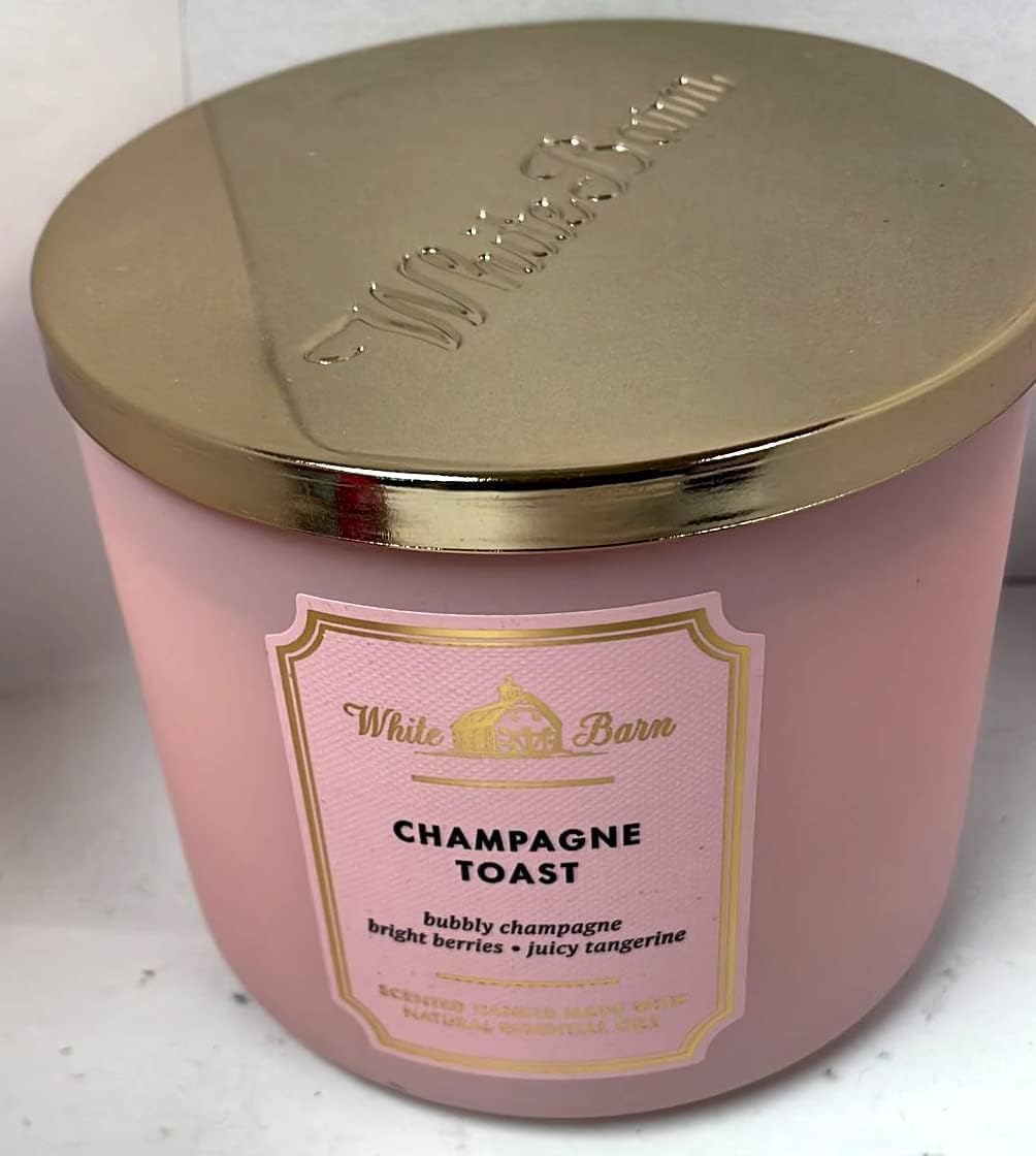 Bath and Body Works White Barn Champagne Toast 3 Wick Candle 14.5 Ounc