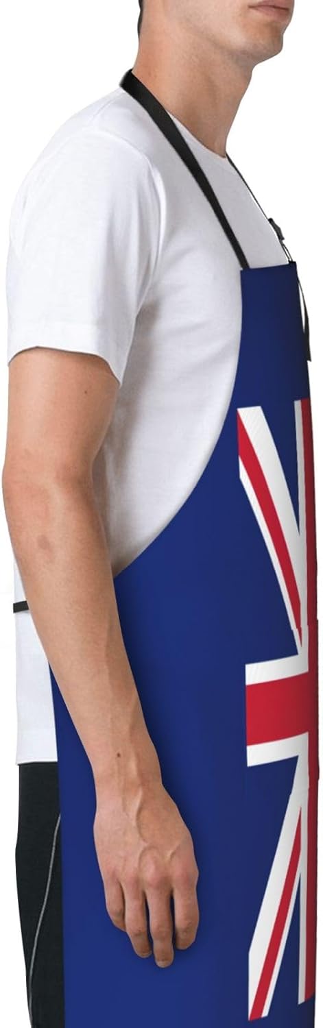 British flag print Waterproof chef's apron with pocket apron for kitchen cooking baking barbecue and gardening