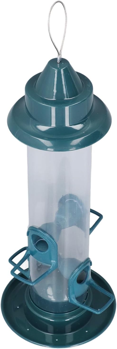 Hanging Bird Feeder Squirrel Proof Adaptable Hook Automatic Feeder 4 Perches Outdoor