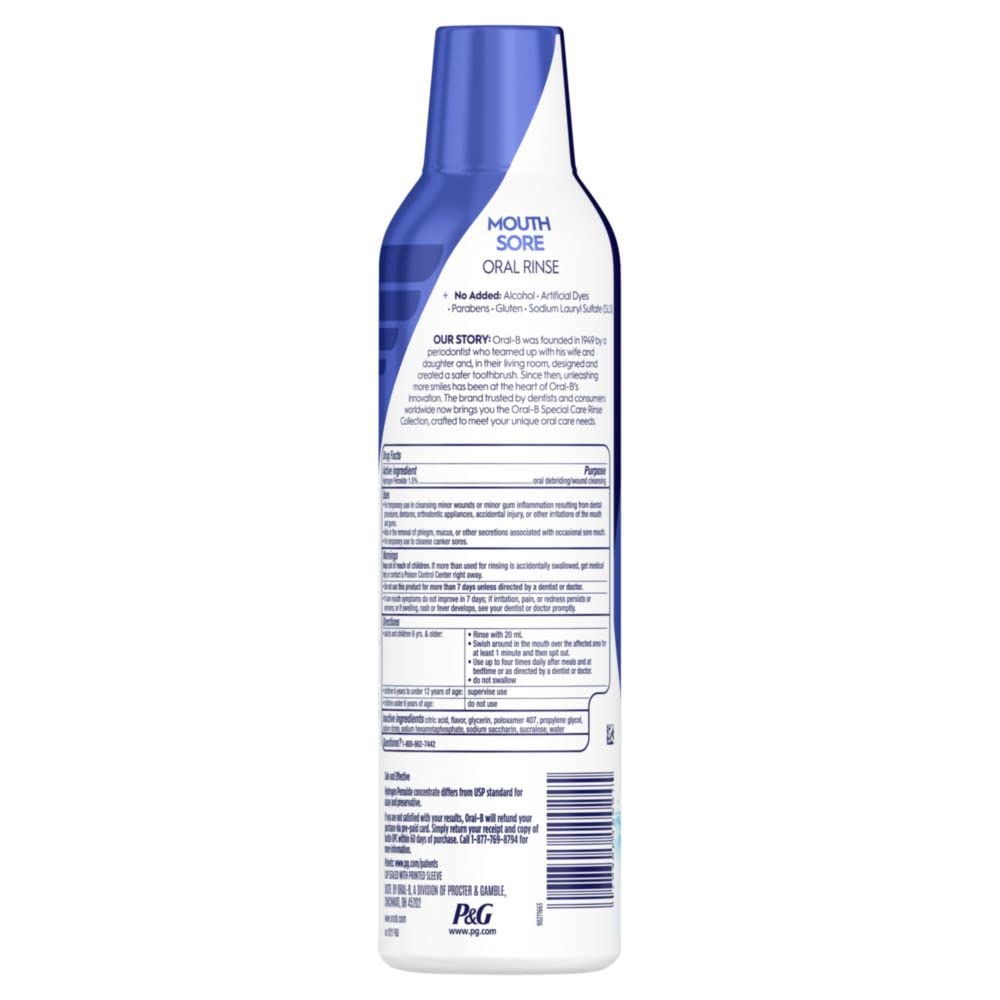 Oral-B Mouth Sore Mouthwash Special Care Oral Rinse, Hydrogen Peroxide