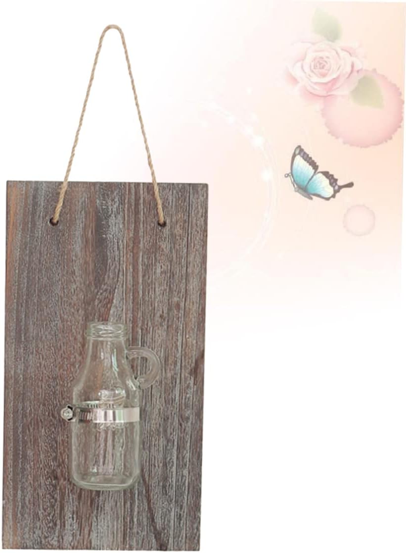PRETYZOOM Vintage Wall Hanging Flower Pot Creative Wooden Board Hydrop