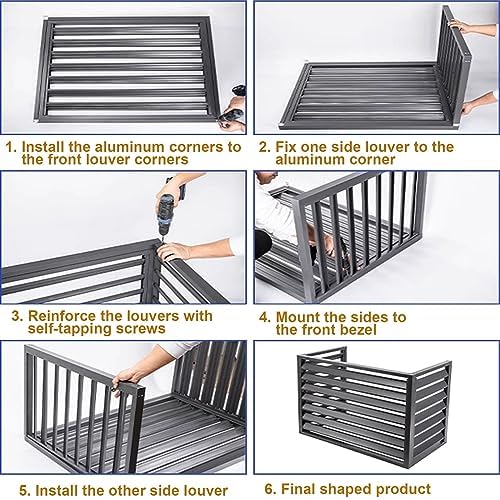 Outdoor AC Unit Aluminum Cover Mini Split Air Conditioner Winter Protection Noise Reduction Plant Stand Shelf Protect Your Unit and Enhance Your Outdoor Space (Brown 100*50*70cm/40*20*28in)