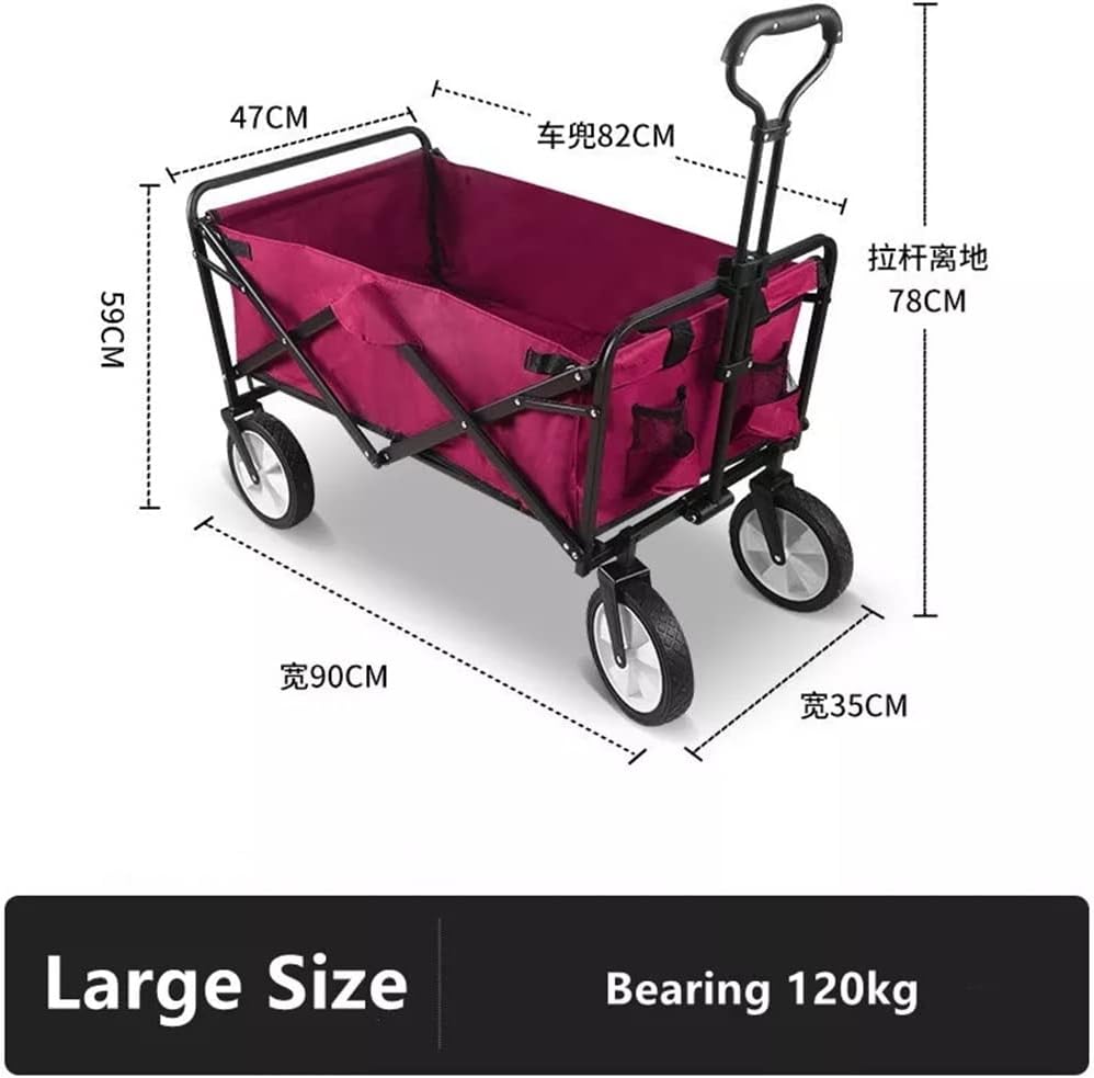 HBJWOV Outdoor Portable Camper Folding Shopping Cart Stall Trolley Box