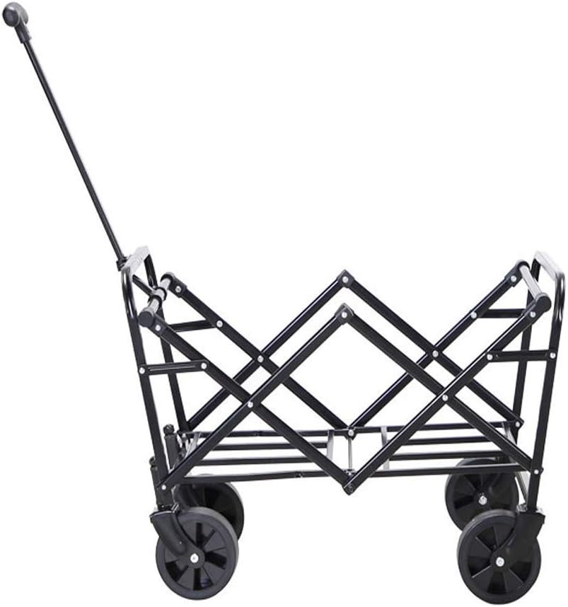 Folding Cargo Wagon,Compact Outdoor Garden Trolley Camping Cartcollapsible Folding Utility Wagon, Support Up to 80kg