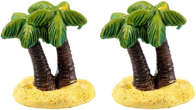 ibasenice Miniature Coconut Tree Micro Landscape Ornament 1.96X1.57X0.39In Resin Palm Tree Decoration for Cake Toppers Desk Decor and Tropical Microlandschaft Scenes