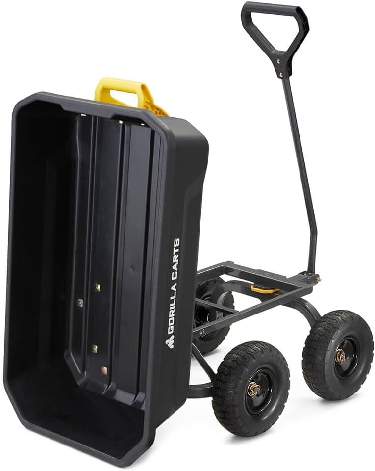 Gorilla Carts Heavy-Duty Dump Cart, Patented Quick-Release Dumping, St
