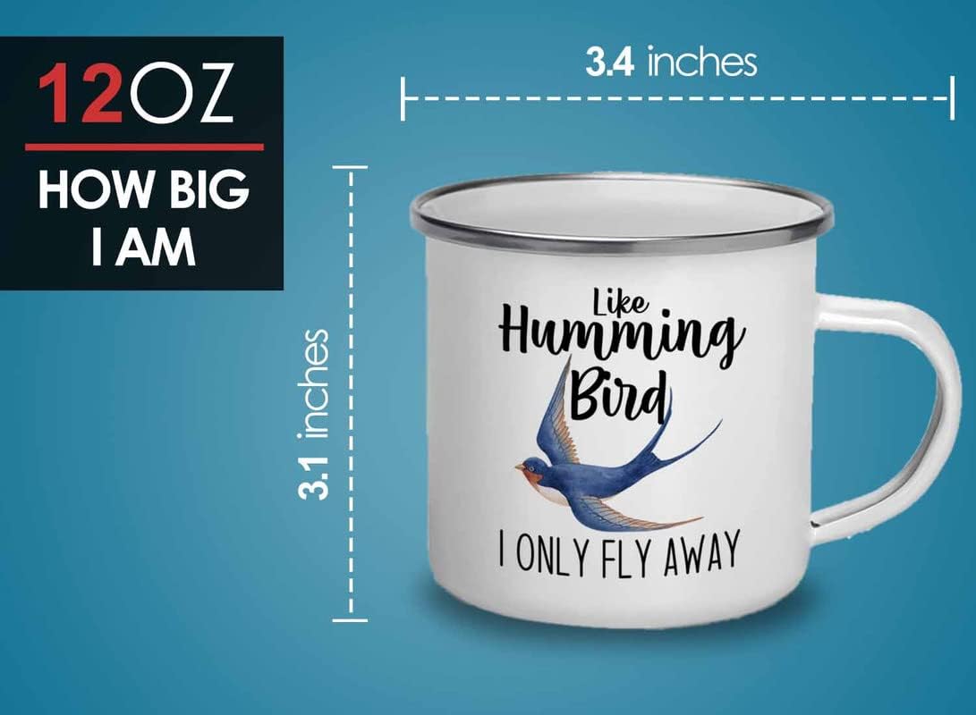 Bird Lover Camper Mug 12oz - Humming bird fly away - Hummingbird Nest Cage Parrot Dad Gardening Outdoor Birdwatcher Feeder