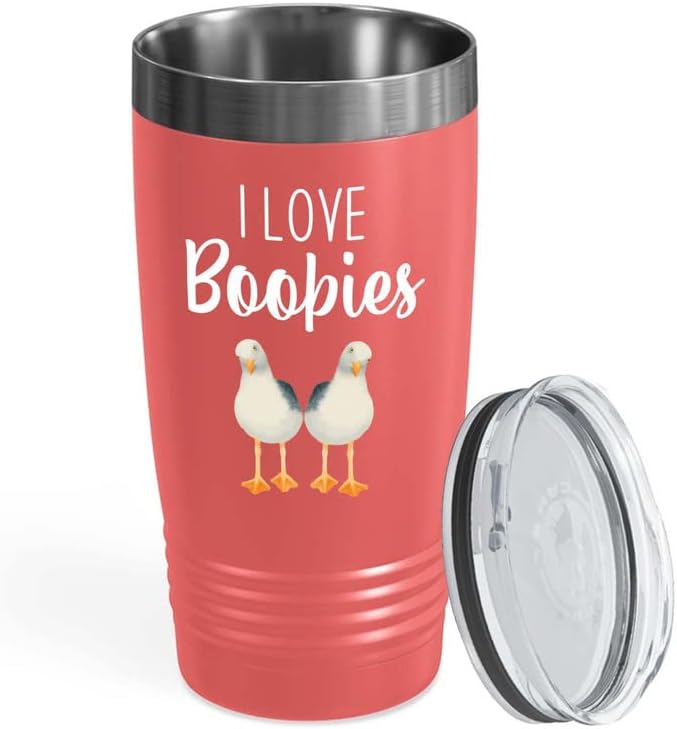 Bird Lover Coral Edition Viking Tumbler 20oz - Love Boobies - Hummingbird Nest Cage Parrot Dad Gardening Outdoor Birdwatcher Feeder