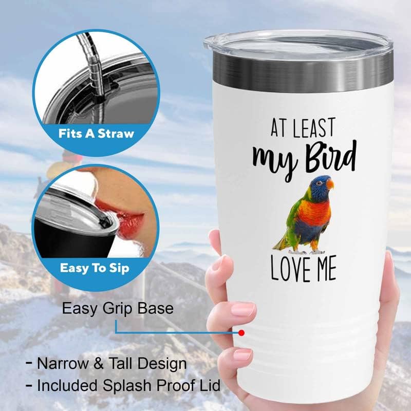 Bird Lover White Edition Viking Tumbler 20oz - Bird Loves me - Humming