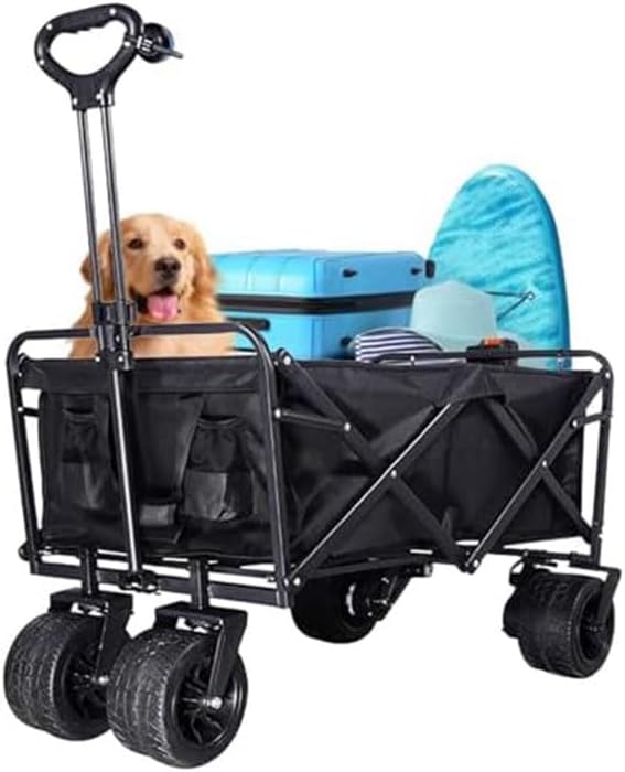 Electric Camping Cart Power-Assisted Folding Wagon with 200L/150KG Large Capacity Portable Garden Trolley for Outdoor Activities Beach Picnics & Festivals