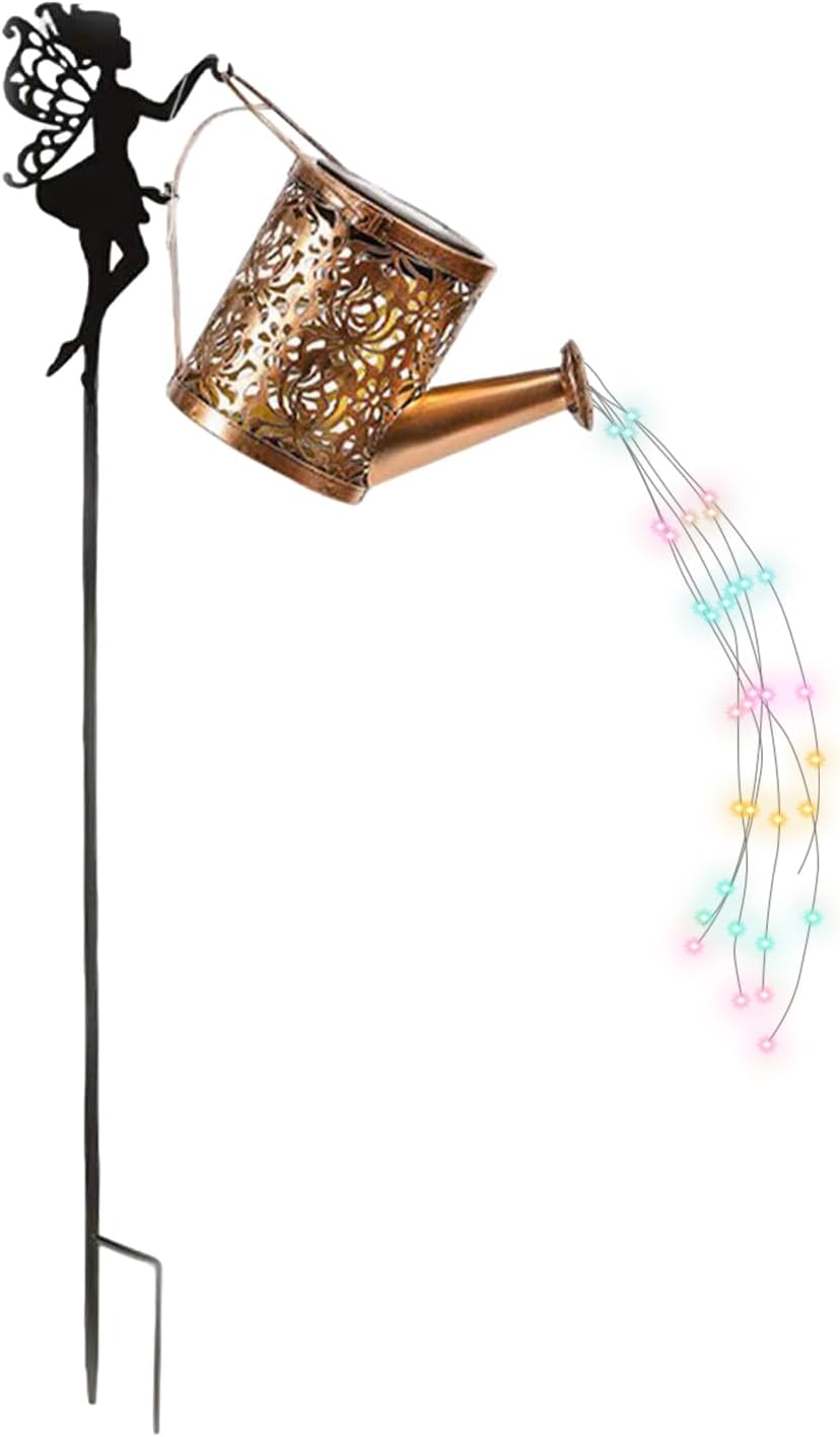 Solar Garden Decor - Christmas LED Waterproof Metal Retro Fairy Outdoor Lights, Solar Powered Pathway and Yard Lighting, Holiday Decoration for Home, Porch, Driveway, Lawn, Patio
