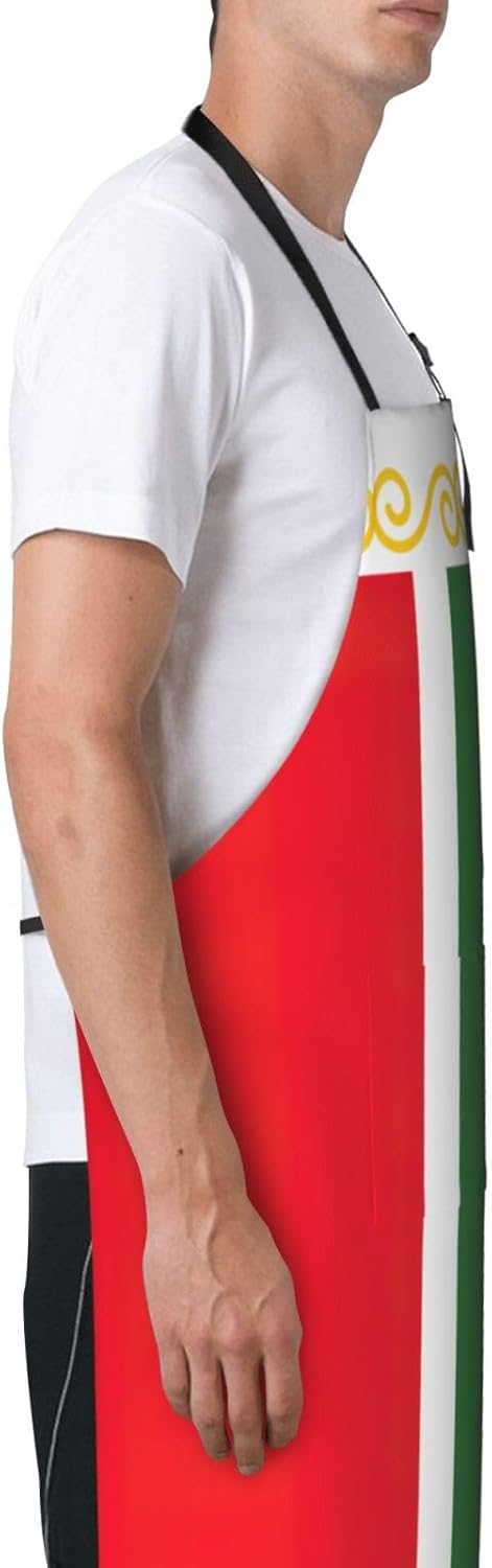 Flag of the Chechen Republic print Waterproof chef's apron with pocket