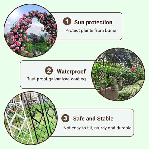 Outdoor Metal Garden Arch Trellis for Climbing Plants, 7.5ft Pergola Arbor Stand for Wedding & Party Decoration, Durable Brown Finish, Perfect for Outdoor Events