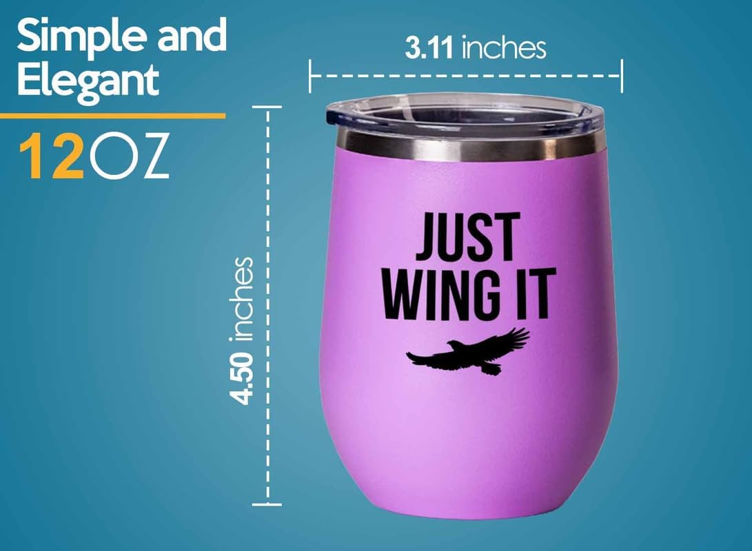 Birding Pink Edition Wine Tumbler 12oz - Just wing it - Bird Feeder Ba