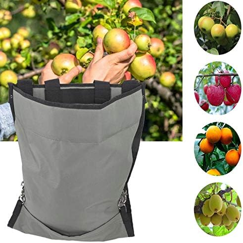 Waterproof Harvest Apple Picking Bag Pouch, 600D Heavy Duty Fruit Storage Apron for Outdoor Farm Orchard, Garden