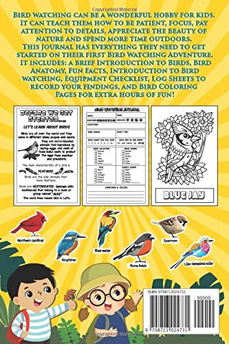 Bird Watching Journal for Kids: Birdwatching Log Book for Birders, Twitchers, and Bird Lovers | Bird Spotting Logbook to Record your Findings and ... Anatomy, Fun Facts, Coloring Pages & More!