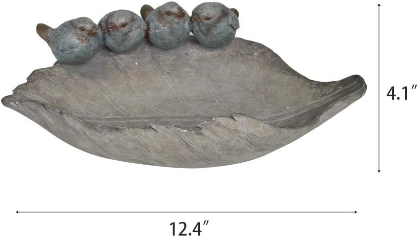 Bird-Feeder Wild Bird-Bath Bowl Outdoors - Garden Decor Polyresin Bird