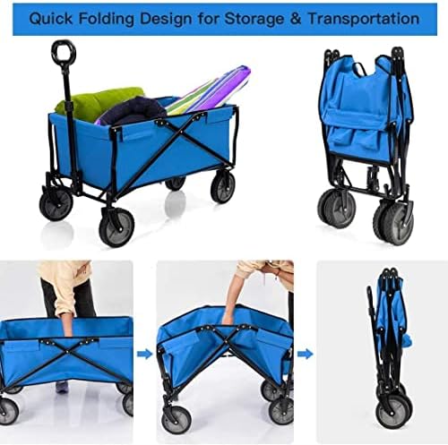 Portable Camping Cart,Outdoor Coapsible Utility Wagon Heavy Garden Por
