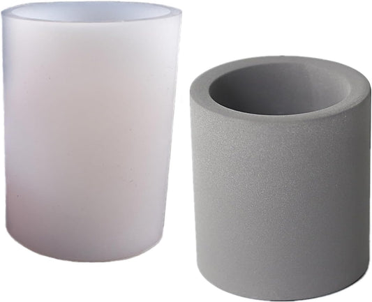 Round Pen Holder Concrete Flower Pot Silicone Mold Succulent Planter Cement Clay Mold Vase Plaster Candle Jar Mould