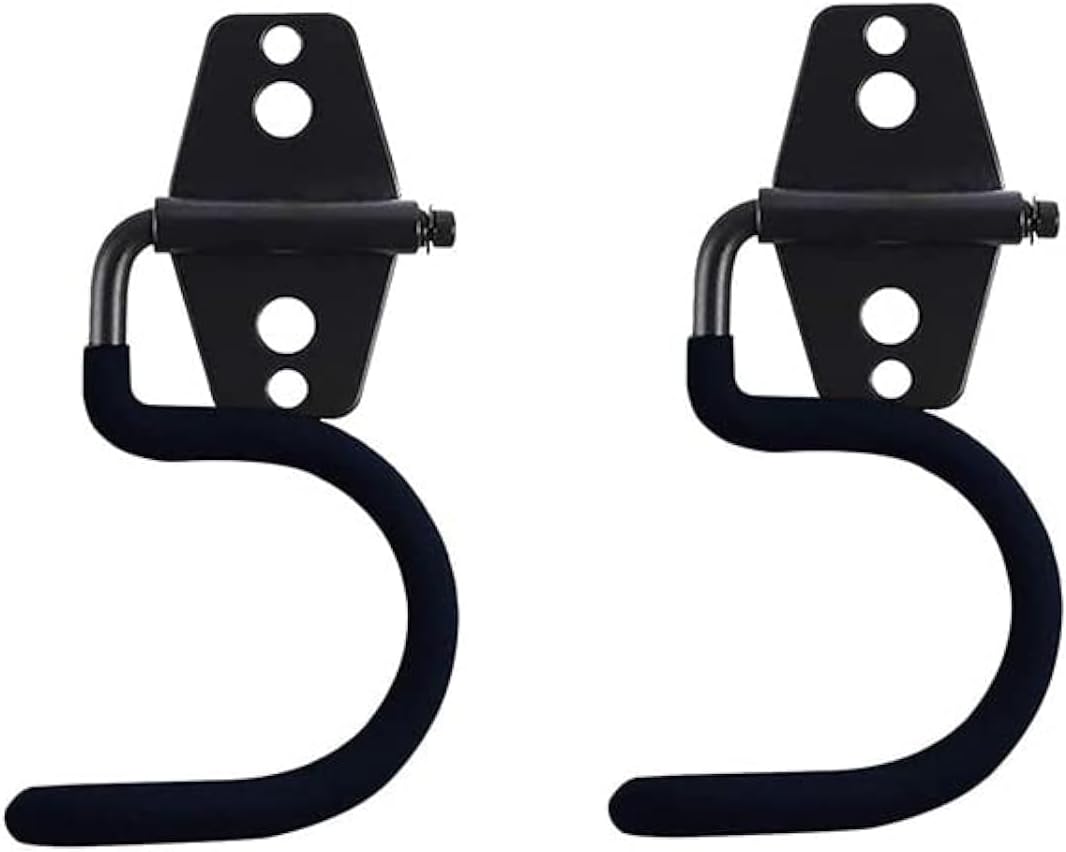 2PCS Garage Hook Heavy Duty Steel Garage Storage Hook, Heavy Duty Hook，Utility Hook and Broom and Mop Holder Wall Mount for Organizing Cleaning Tools, Mops, Garden Tools (S-Type) (Black)