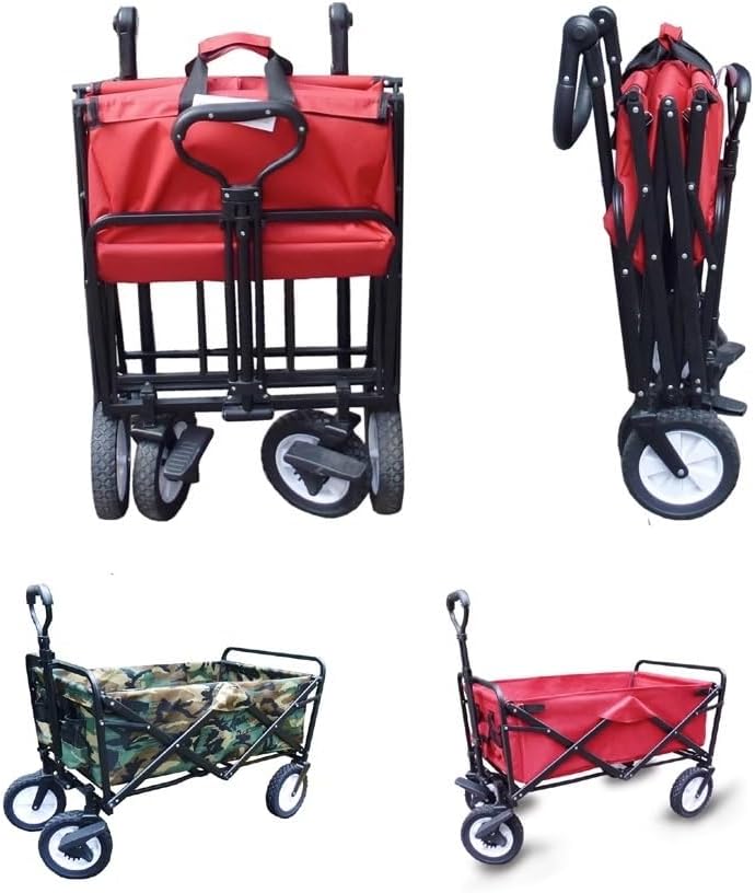 Portable Camping Cart,Outdoor Camping Folding Wagon Cart with 4 Wheels