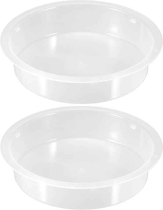 2 Pcs Plastic Round Bird Feeders Water Bowls Birdbath Water Dish Wild Birds Seed Feeder Tray Replacement Feeding Station Bath Tray Accessories Perfect for attracting Birds(White)