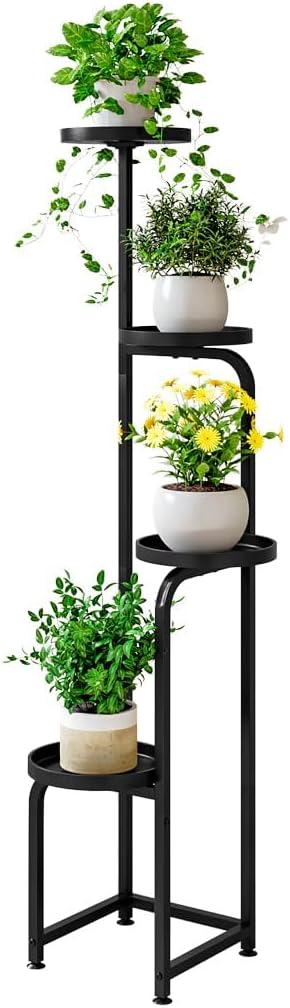 Plant Stand Indoor Outdoor 4 Tier Metal Plant Shelf for Multiple Plant