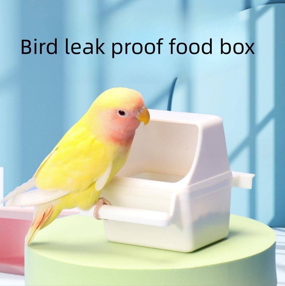 Small Bird Slot Feeder No Mess Cage Hanging Feeder Cup Plastic Food & 