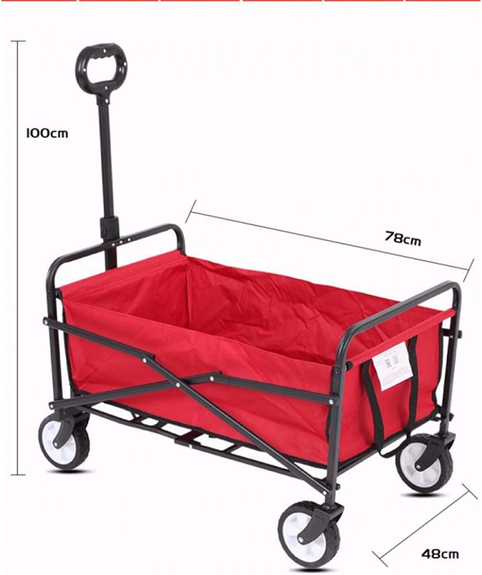 Garden Trolley Red Cart Wheelbarrow Garden Trolley Portable Beach Cart Foldable Shopping Cart Camping Grocery Cart Outdoor Work Cart Dimmable